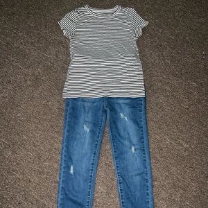 Art Class White Striped Kids Tee Only